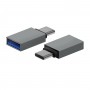 Aisens Mini Adaptador Aluminio USB 3.2 GEN1 3A - Tipo USB-C/M-A/H - Color Gris