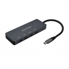Aisens Hub USB 3.2 Gen1 5G USB-C - USB-C/M-4xUSB-C/H - 15cm - Color Gris