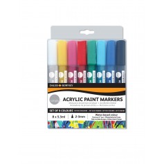 Daler Rowney Simply Pack de 8 Rotuladores Acrilicos - Secado Rapido - Base de Agua - Colores Surtidos