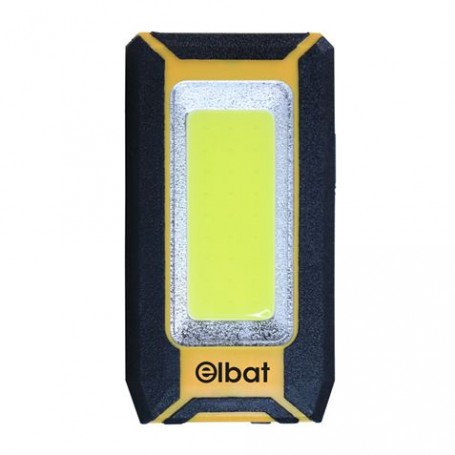 Elbat Linterna LED Recargable - Gancho e Iman - Cob 8W 500LM - Color Negro