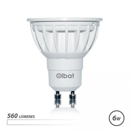 Elbat Bombilla LED GU10 6W 560LM Luz Blanca - Ahorro Energetico - Larga Duracion - Facil Instalacion - Color Blanco