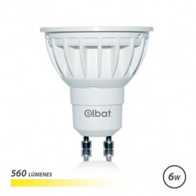 Elbat Bombilla LED GU10 6W 560LM Luz Calida - Ahorro de Energia - Larga Vida Util - Facil Instalacion - Color Blanco Calido