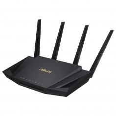 Asus RT-AX58U V2 Router AX 3000 WiFi 6 Dual Band - Velocidad Combinada de unos 3000Mbps - 4 Puertos RJ45 LAN, 1 Puerto RJ45 WAN 