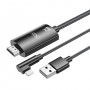 XO Adaptador de Cable Lightning A Hdmi - Longitud de 1.8m - Soporte de Resolucion 2K(60Hz)/1080P - Intercambio de Datos y Audio 