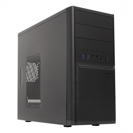 Unykach Dark Shadow Caja MicroATX - Fuente de Alimentacion 500W Incluida - Tamaño Disco Soportado 3.5", 2.5" - USB-A 2.0/3.2 y A