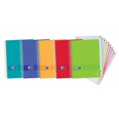 Oxford Europeanbook 8 Live & Go Pack de 5 Cuadernos Espiral Formato A4+ Cuadriculado 5x5mm - 160 Hojas Microperforadas con 4 Tal