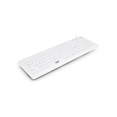 Urban Factory AKB69UF Teclado USB - IP68 - Antibacteriano - Cable de 0.50m - Color Blanco