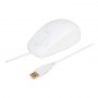 Urban Factory Sanee Raton USB 800dpi - 2 Botones de Clic y Scroll Tactil - Antibacteriano - Cable de 1.80m - Color Blanco