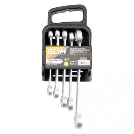 Blim Juego de 5 Llaves Fijas para Racores - Aleacion de Acero de Altas Prestaciones - Marcas de Tamaño Unidireccionales y Grande