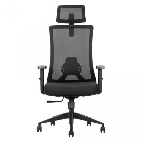 Cromad Silla Ergonomica Ajustable - Reposacabezas Regulable - Soporte Lumbar Ajustable - Reposabrazos en Forma de T - Asiento de