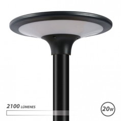 Elbat Lampara Solar LED - 400mm de Diametro X 120mm de Altura - 20W, 2100 Lumens - Luz Blanco Calido 4000K - Bateria 6.4V, 6000M
