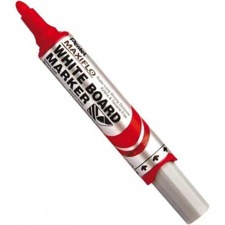 Pentel Maxiflo Rotulador para Pizarra Blanca - Regulacion del Flujo de Tinta - Punta Redonda - Ancho de Linea 2,5mm - 50% de Mat