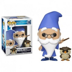 Funko Pop Disney The Sword in the Stone Merlin con Arquimedes - Figura de Vinilo - Altura 9.5cm aprox.