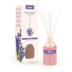 Prady Ambientador Mikado Lavanda - Frasco de Cristal 100ml y Varitas Difusoras