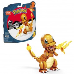Mattel Mega Construx Wonder Builders Pokemon Charmander - Figura de Construccion - Tamaño 10cm aprox. - 180 Piezas