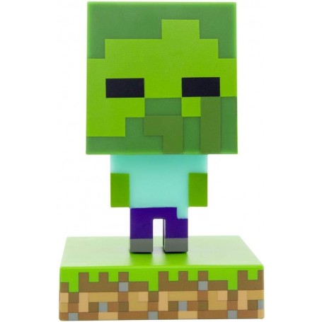 Paladone Minecraft Icon Lampara Minecraft Zombie - Plastico BDP - Alimentacion con Pilas - Tamaño 11cm de Altura