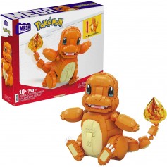 Mattel Mega Construx Wonder Builders Pokemon Charmander Jumbo - Figura de Construccion - Tamaño 25cm aprox. - 750 Piezas