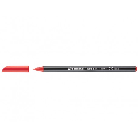 Edding 1200 Rotulador - Punta Redonda - Trazo entre 0.5 y 1 mm. - Tinta con Base de Agua - Color Rojo