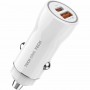 TechOneTech Cargador de Coche 1x USB-A, 1x USB-C - Salida max. 38W - Color Blanco