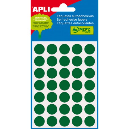 Apli Etiquetas Minibolsa Verdes Ø 13.0mm 5 Hojas