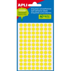 Apli Etiquetas Minibolsa Amarillo Fluorescente Ø 8.0mm 3 Hojas