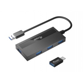 Equip Hub USB 4 Puertos USB 3.0 - Adaptador USB-C - Velocidad 5Gbps