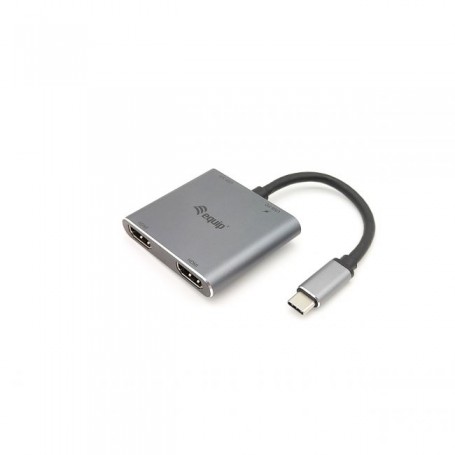 Equip Hub USB-C con 1x USB 3.0, 2x HDMI - Velocidad de hasta 5Gbps - Carcasa de Aluminio