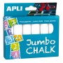 Apli Tizas Redondas Jumbo Blancas - Tamaño Ø 25 x 105mm - Fabricadas con Sulfato de Calcio Bajo en Residuo - sin Polvo - Ideales