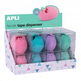 Apli Nordik Collection Dispensadores de Cinta Adhesiva - Medida 60x70x120mm - 8 Portarrollos de Diferentes Colores - Textura Sua