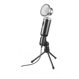Trust Madell Microfono de Escritorio - Boton Mute - Conexion Jack 3.5mm - Soporte de Tripode - Filtro de Rejilla - Cable de 2.50