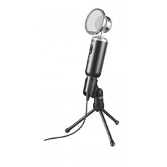 Trust Madell Microfono de Escritorio - Boton Mute - Conexion Jack 3.5mm - Soporte de Tripode - Filtro de Rejilla - Cable de 2.50