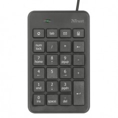 Trust Xalas Teclado Numerico USB - Ultra Delgado - 23 Teclas Perfil Bajo - Cable de 1.50m - Color Negro