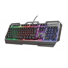 Trust Gaming GXT 856 Torac Teclado USB - 12 Teclas Multimedia - Antighosting - Iluminacion LED - Placa Superior Metalica - Cable
