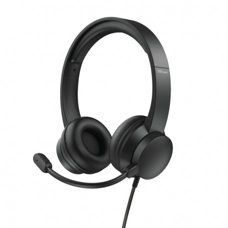 Trust HS200 Auriculares con Microfono Flexible - USB 2.0 - Control de Volumen - Boton Mute - Diadema Ajustable - Cable de 1.80m 