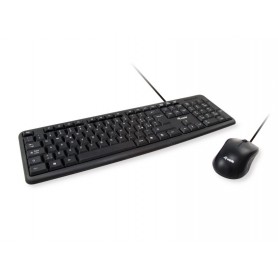Equip Pack Teclado USB + Raton USB 1000dpi 3 Botones - Uso Ambidiestro - Cable de 1.35m - Color Negro- Italiano