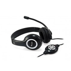 Equip Auriculares con Microfono USB - Control de Volumen - Color Negro