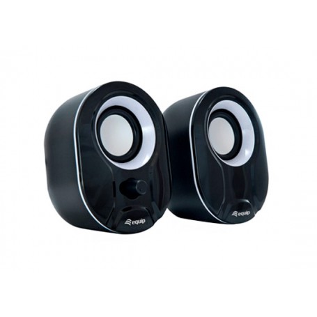 Equip Life Altavoces 2.0 USB 6W - Conector Jack 3,5 mm - Control en Altavoz - Color Negro/Blanco