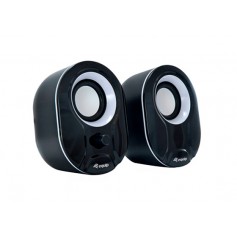 Equip Life Altavoces 2.0 USB 6W - Conector Jack 3,5 mm - Control en Altavoz - Color Negro/Blanco