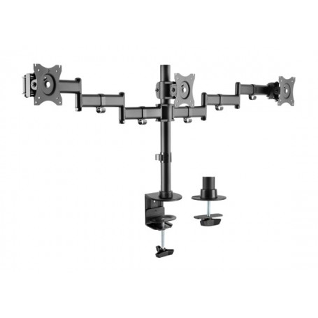 Equip Soporte de Mesa con Brazos Articulados para Tres Monitores de 13"-27" - Giratorio e Inclinable - Gestion de Cables - Peso 
