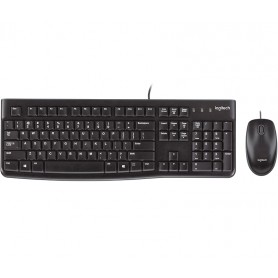 Logitech MK120 Pack USB Teclado + Raton 1000dpi 3 Botones - Uso Ambidiestro - Color Negro