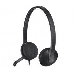 Logitech H340 Auriculares con Microfono USB - Microfono Plegable - Diadema Ajustable - Almohadillas Acolchadas - Cable de 1.80m 