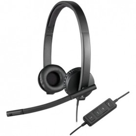 Logitech H570E Auriculares con Microfono USB - Microfono Plegable - Diadema Ajustable - Almohadillas Acolchadas - Controles en C