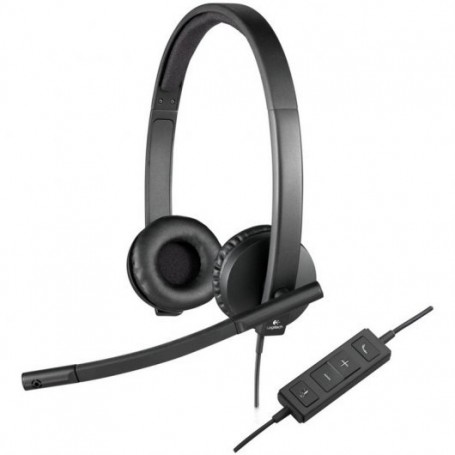 Logitech H570E Auriculares con Microfono USB - Microfono Plegable - Diadema Ajustable - Almohadillas Acolchadas - Controles en C