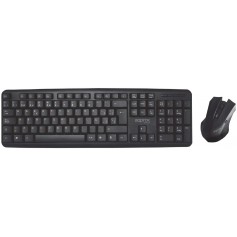 Approx Pack USB Teclado 105 Teclas + Raton 1000dpi 3 Botones - Cable de 1m - Uso Ambidiestro - Color Negro