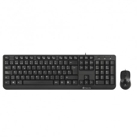 NGS Cocoa Pack USB Teclado Multimedia + Raton 1000dpi 3 Botones - Uso Ambidiestro - Color Negro