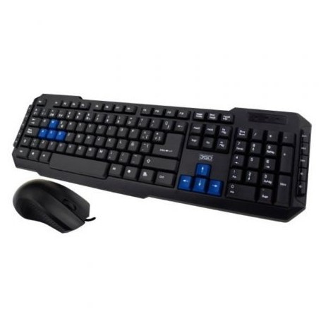 3Go Drile Pack USB Teclado Multimedia + Raton 3 Botones - Uso Ambidiestro