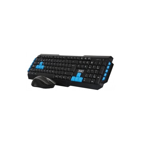 3Go Drile Pack Inalambrico USB Teclado Multimedia + Raton 1000dpi 3 Botones - Uso Ambidiestro - Color Negro