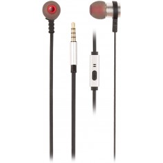 NGS Cross Rally Auriculares Metalicos Intrauditivos - Microfono Integrado - Asistente Voz - Cable de 1.20m - Color Negro/Rojo