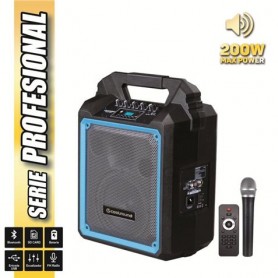 Coolsound Pro 200 Altavoz Autoamplificado Bluetooth 200W 6.5" 60W RMS con Bateria - USB, SD, Entrada Mic. Jack 6.3mm - 1 Microfo
