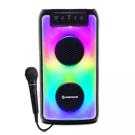 Coolsound Party Boom A370 Altavoz Portatil Bluetooth 50W 2x 3" - Iluminacion LED - USB, MicroSD, Jack3.5mm - Bateria 3.7V 1800mA
